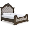 image:imageSignature Design by Ashley Maylee King Size Bed Frame and Headboard BrownDark Brown