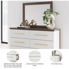 image:imageSignature Design by Ashley Mazilar Contemporary Nightstand with Two Drawers USB Charging Wood 2531 W x 1555 D x 2508 H Dark BrownMatte White5 Drawer Chest