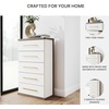 image:imageSignature Design by Ashley Mazilar Contemporary Nightstand with Two Drawers USB Charging Wood 2531 W x 1555 D x 2508 H Dark BrownMatte White5 Drawer Chest