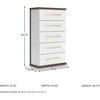 image:imageSignature Design by Ashley Mazilar Contemporary Nightstand with Two Drawers USB Charging Wood 2531 W x 1555 D x 2508 H Dark BrownMatte White5 Drawer Chest
