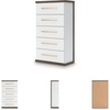 image:imageSignature Design by Ashley Mazilar Contemporary Nightstand with Two Drawers USB Charging Wood 2531 W x 1555 D x 2508 H Dark BrownMatte White5 Drawer Chest