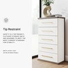 image:imageSignature Design by Ashley Mazilar Contemporary Nightstand with Two Drawers USB Charging Wood 2531 W x 1555 D x 2508 H Dark BrownMatte White5 Drawer Chest