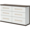 image:imageSignature Design by Ashley Mazilar Contemporary Nightstand with Two Drawers USB Charging Wood 2531 W x 1555 D x 2508 H Dark BrownMatte White6 Drawer Dresser