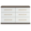 image:imageSignature Design by Ashley Mazilar Contemporary Nightstand with Two Drawers USB Charging Wood 2531 W x 1555 D x 2508 H Dark BrownMatte White6 Drawer Dresser