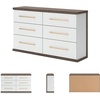 image:imageSignature Design by Ashley Mazilar Contemporary Nightstand with Two Drawers USB Charging Wood 2531 W x 1555 D x 2508 H Dark BrownMatte White6 Drawer Dresser