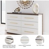 image:imageSignature Design by Ashley Mazilar Contemporary Nightstand with Two Drawers USB Charging Wood 2531 W x 1555 D x 2508 H Dark BrownMatte White6 Drawer Dresser