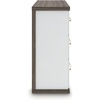 image:imageSignature Design by Ashley Mazilar Contemporary Nightstand with Two Drawers USB Charging Wood 2531 W x 1555 D x 2508 H Dark BrownMatte White6 Drawer Dresser