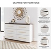 image:imageSignature Design by Ashley Mazilar Contemporary Nightstand with Two Drawers USB Charging Wood 2531 W x 1555 D x 2508 H Dark BrownMatte White6 Drawer Dresser