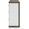 image:imageSignature Design by Ashley Mazilar Contemporary Nightstand with Two Drawers USB Charging Wood 2531 W x 1555 D x 2508 H Dark BrownMatte White6 Drawer Dresser