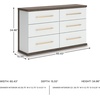 image:imageSignature Design by Ashley Mazilar Contemporary Nightstand with Two Drawers USB Charging Wood 2531 W x 1555 D x 2508 H Dark BrownMatte White6 Drawer Dresser