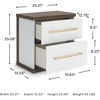 image:imageSignature Design by Ashley Mazilar Contemporary Nightstand with Two Drawers USB Charging Wood 2531 W x 1555 D x 2508 H Dark BrownMatte WhiteNightstand