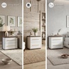image:imageSignature Design by Ashley Mazilar Contemporary Nightstand with Two Drawers USB Charging Wood 2531 W x 1555 D x 2508 H Dark BrownMatte WhiteNightstand
