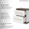 image:imageSignature Design by Ashley Mazilar Contemporary Nightstand with Two Drawers USB Charging Wood 2531 W x 1555 D x 2508 H Dark BrownMatte WhiteNightstand