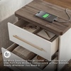 image:imageSignature Design by Ashley Mazilar Contemporary Nightstand with Two Drawers USB Charging Wood 2531 W x 1555 D x 2508 H Dark BrownMatte WhiteNightstand