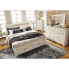 image:imageSignature Design by Ashley Modern Farmhouse Queen Bed FrameKing Platform Bed with 2 Storage Drawers
