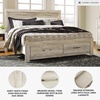 image:imageSignature Design by Ashley Modern Farmhouse Queen Bed FrameKing Platform Bed with 2 Storage Drawers