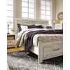 image:imageSignature Design by Ashley Modern Farmhouse Queen Bed FrameKing Platform Bed with 2 Storage Drawers