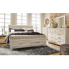 image:imageSignature Design by Ashley Modern Farmhouse Queen Bed FrameKing Platform Bed with 2 Storage Drawers
