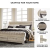 image:imageSignature Design by Ashley Modern Farmhouse Queen Bed FrameKing Platform Bed with 2 Storage Drawers