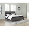 image:imageSignature Design by Ashley Montillan Contemporary California King Panel Bed with LayBack Headboard Foundation or Box Spring Needed Dark BrownCalifornia King Panel Bed