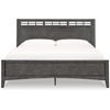 image:imageSignature Design by Ashley Montillan Contemporary California King Panel Bed with LayBack Headboard Foundation or Box Spring Needed Dark BrownCalifornia King Panel Bed