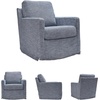 image:imageSignature Design by Ashley Nenana Blue Swivel Glider Accent Chair DenimLight Blue