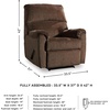 image:imageSignature Design by Ashley Nerviano Contemporary Wall Hugger Recliner with PillowTop Armrest Dark BrownDark Brown