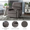 image:imageSignature Design by Ashley Nerviano Contemporary Wall Hugger Recliner with PillowTop Armrest Dark BrownDark Gray