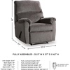 image:imageSignature Design by Ashley Nerviano Contemporary Wall Hugger Recliner with PillowTop Armrest Dark BrownDark Gray