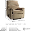 image:imageSignature Design by Ashley Nerviano Contemporary Wall Hugger Recliner with PillowTop Armrest Dark BrownTaupe