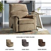 image:imageSignature Design by Ashley Nerviano Contemporary Wall Hugger Recliner with PillowTop Armrest Dark BrownTaupe