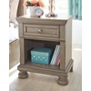 image:imageSignature Design by Ashley Nightstand Bedside Table Antique White WoodGraywash