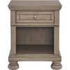 image:imageSignature Design by Ashley Nightstand Bedside Table Antique White WoodGraywash