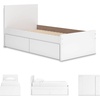 image:imageSignature Design by Ashley Onita Minimalist Twin Platform Bed with Storage Foundation or Box Spring Not Needed White