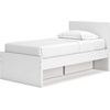 image:imageSignature Design by Ashley Onita Minimalist Twin Platform Bed with Storage Foundation or Box Spring Not Needed White