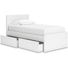 image:imageSignature Design by Ashley Onita Minimalist Twin Platform Bed with Storage Foundation or Box Spring Not Needed White
