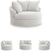 image:imageSignature Design by Ashley Oversized Swivel Accent Chair White