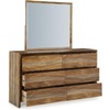 image:imageSignature Design by Ashley Panel Bed Frame Dressonni Queen Sheesham WoodDresser and Mirror