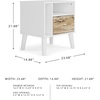 image:imageSignature Design by Ashley Piperton 1 Drawer Night Stand Nightstand 2188 Tall White amp Light BrownBlackNatural