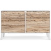 image:imageSignature Design by Ashley Piperton 6 Drawer Dresser White amp Light BrownNaturalWhite