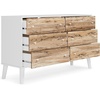 image:imageSignature Design by Ashley Piperton 6 Drawer Dresser White amp Light BrownNaturalWhite