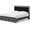 image:imageSignature Design by Ashley Ravalori Contemporary 2Drawer Nightstand with Storage USB Ports and Charging Station BlackBlack