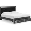 image:imageSignature Design by Ashley Ravalori Contemporary 2Drawer Nightstand with Storage USB Ports and Charging Station BlackBlack