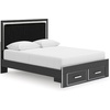 image:imageSignature Design by Ashley Ravalori Contemporary 2Drawer Nightstand with Storage USB Ports and Charging Station BlackBlack