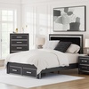 image:imageSignature Design by Ashley Ravalori Contemporary 2Drawer Nightstand with Storage USB Ports and Charging Station BlackBlack