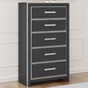 image:imageSignature Design by Ashley Ravalori Contemporary 2Drawer Nightstand with Storage USB Ports and Charging Station BlackBlack