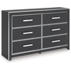 image:imageSignature Design by Ashley Ravalori Contemporary 2Drawer Nightstand with Storage USB Ports and Charging Station BlackBlack
