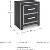 image:imageSignature Design by Ashley Ravalori Contemporary 2Drawer Nightstand with Storage USB Ports and Charging Station BlackBlack