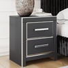 image:imageSignature Design by Ashley Ravalori Contemporary 2Drawer Nightstand with Storage USB Ports and Charging Station BlackBlack