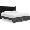 image:imageSignature Design by Ashley Ravalori Contemporary 2Drawer Nightstand with Storage USB Ports and Charging Station BlackBlack